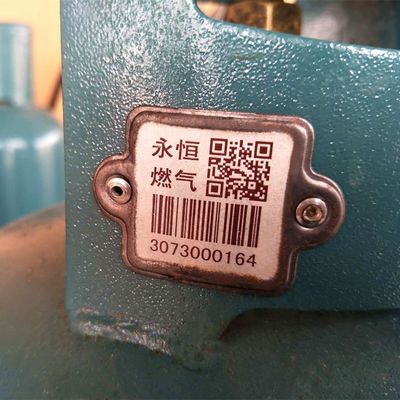 Qr Code Welding Joint Gas Cylinder Barcode Oil Proof ความต้านทานความร้อน