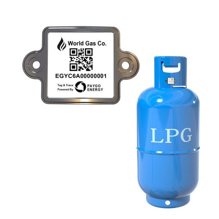 อัตราแรกการป้องกันรังสียูวี 304 เหล็กเคลือบสมาร์ทบาร์โค้ด Lpg Cylinder ฉลากติดตามทรัพย์สิน